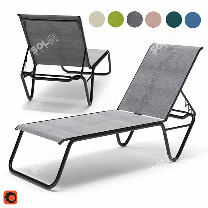 Gardenella Sling Chaise 3D model image 1