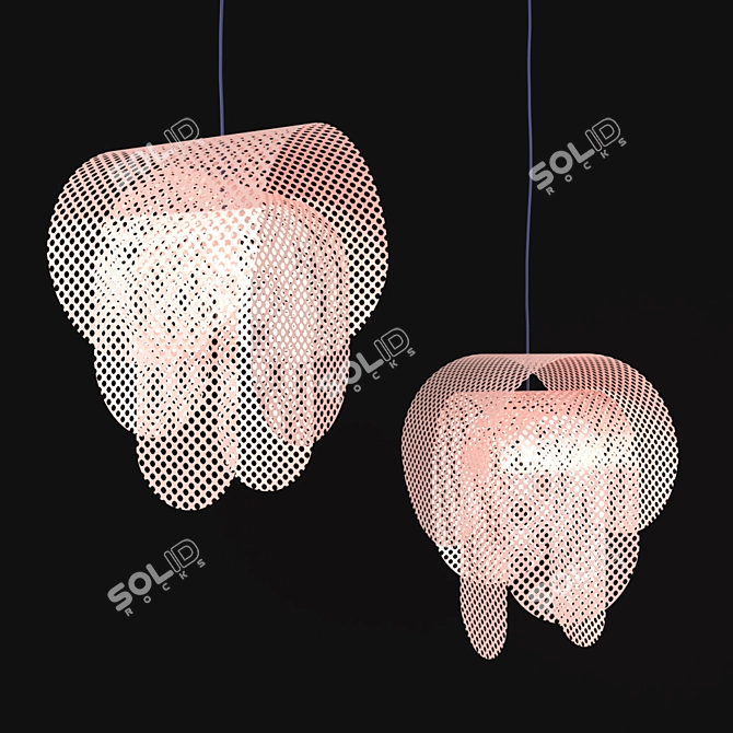 Pinka: Stylish Metal Pendant Light 3D model image 1