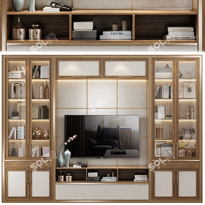 Elegant Neoclassical TV Wall 3D model image 1