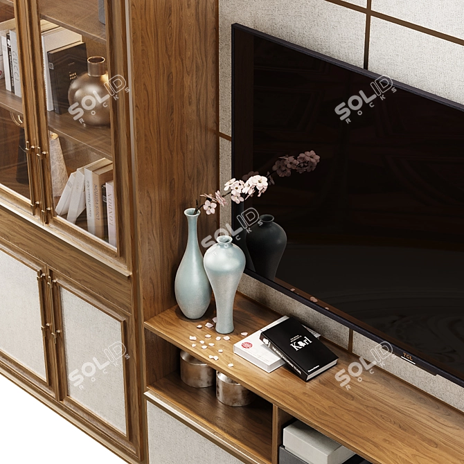 Elegant Neoclassical TV Wall 3D model image 4