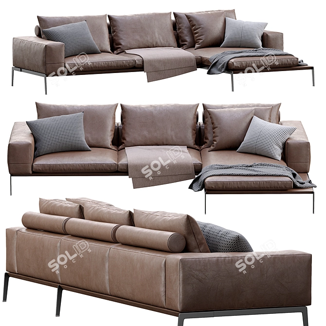 Elegant Lifesteel Sofa by Flexform 3D model image 1