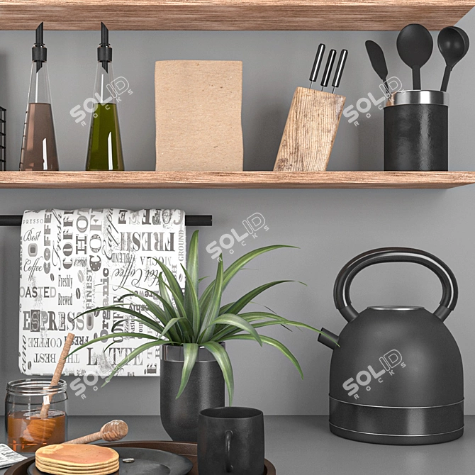 Modern Kitchen Set 8: Stylish Units & High-Quality 3D Models 3D model image 3