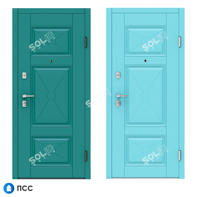Classic Entrance Door - Cross-63 | PSS 3D model image 4