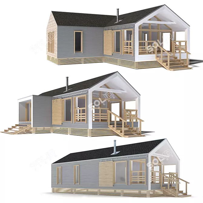 Title: Modern Barnhouse 3D model image 1