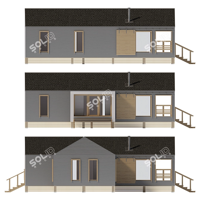 Title: Modern Barnhouse 3D model image 3