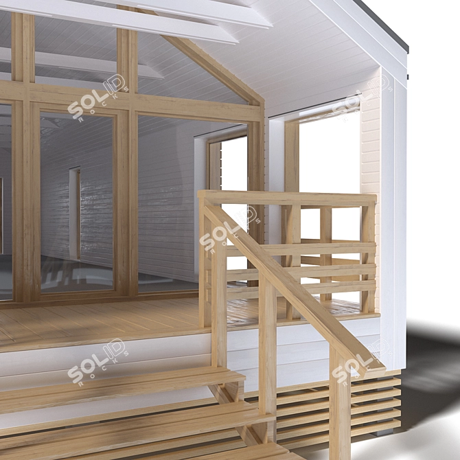 Title: Modern Barnhouse 3D model image 4