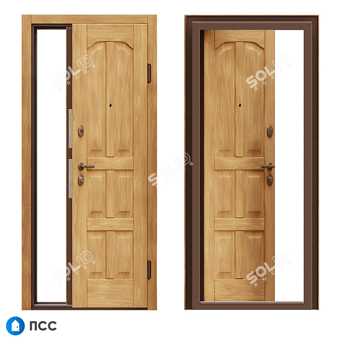 Classic Eco Entrance Door - ECO-67 3D model image 2