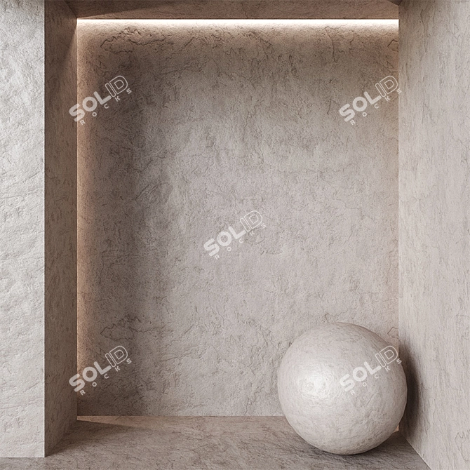 Seamless Decorative Plaster: PANTONE Cool Gray Shades 3D model image 1