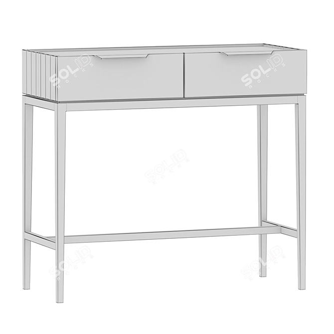 Metropolitan Console with 3 Drawers 3D model image 4