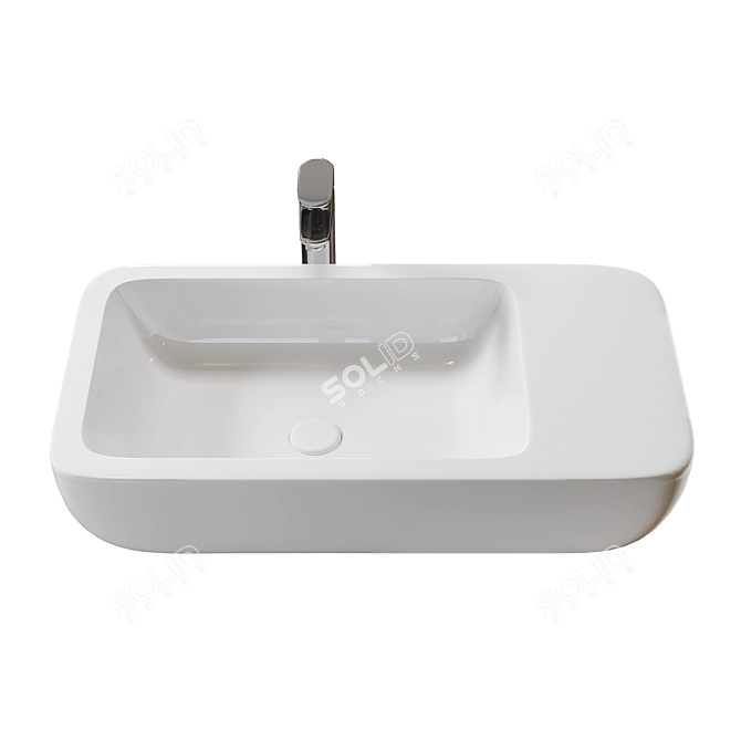 Roca Khroma 75x40 cm Sink: Sleek and Stylish Overlay 3D model image 2