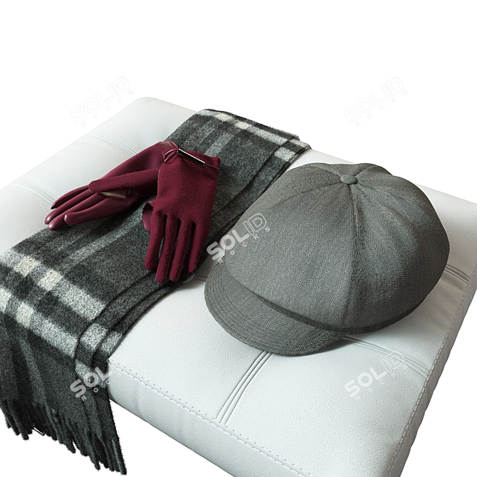 Elegant Ottoman in V-Ray 3D model image 3