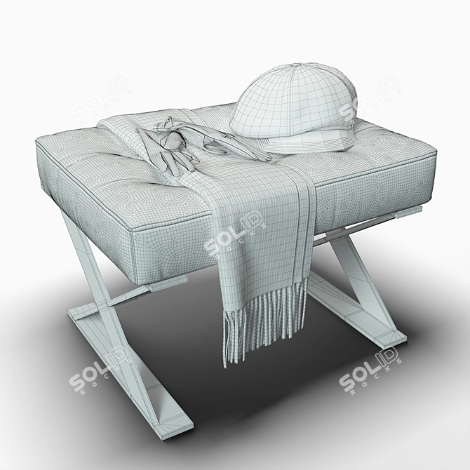 Elegant Ottoman in V-Ray 3D model image 4