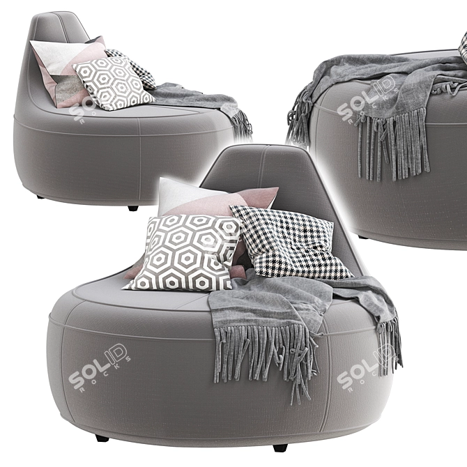 SARUYAMA Island Armchair: Modern Comfort with a Touch of Nature 3D model image 3