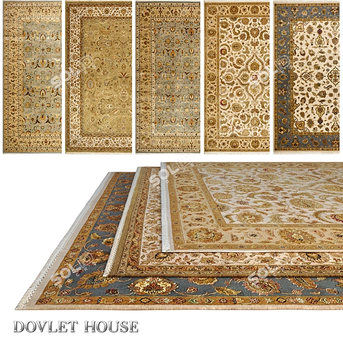 DOVLET HOUSE Carpets: 5-Piece Collection 3D model image 1