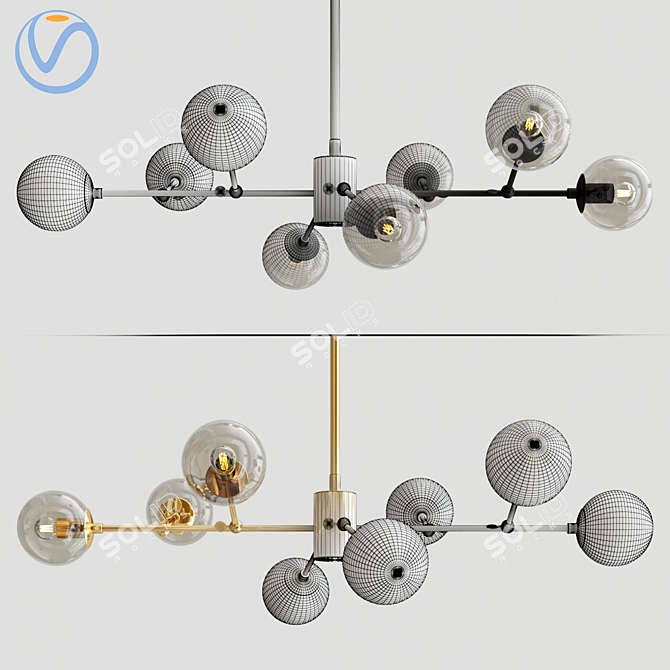 Contemporary Branching Globe Sculpture 3D model image 3