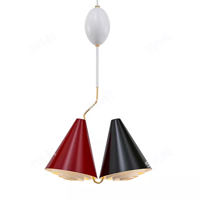 Vintage Danish Ceiling Lamp, 1950s 3D model image 1