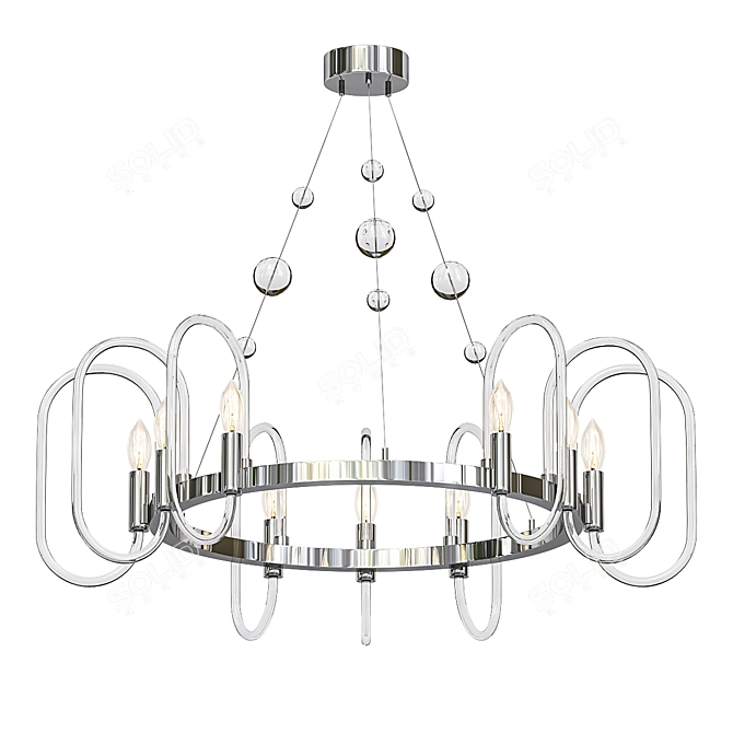 Elegant Glass Chandelier 3D model image 1