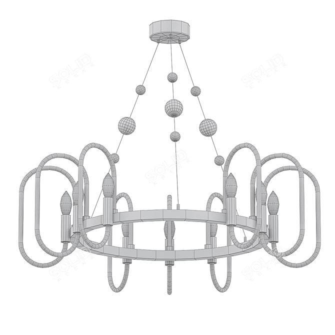 Elegant Glass Chandelier 3D model image 2