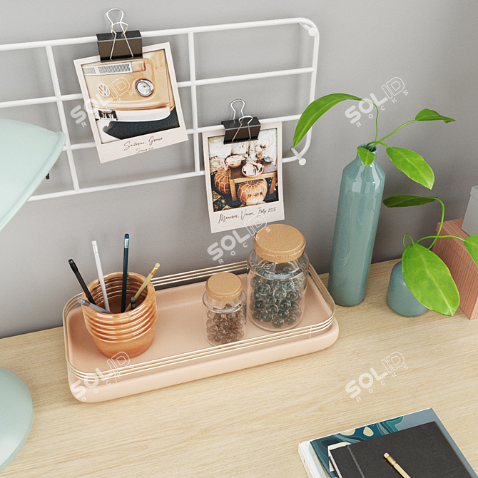 Modern Home Office Set with IKEA Furniture 3D model image 3