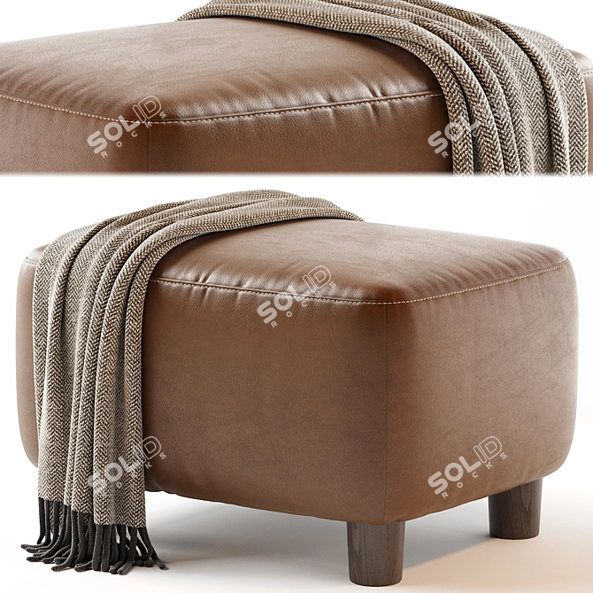 Plush Club Ottoman: Sesame Sensation 3D model image 1