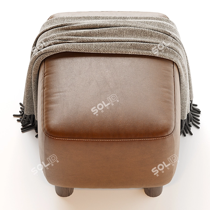 Plush Club Ottoman: Sesame Sensation 3D model image 3