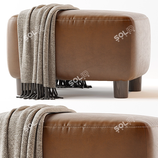 Plush Club Ottoman: Sesame Sensation 3D model image 4