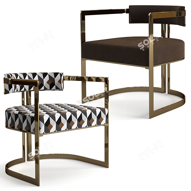 Elegant Fendi Casa Brigitte Armchair 3D model image 1