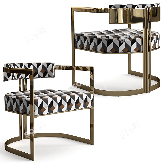 Elegant Fendi Casa Brigitte Armchair 3D model image 2