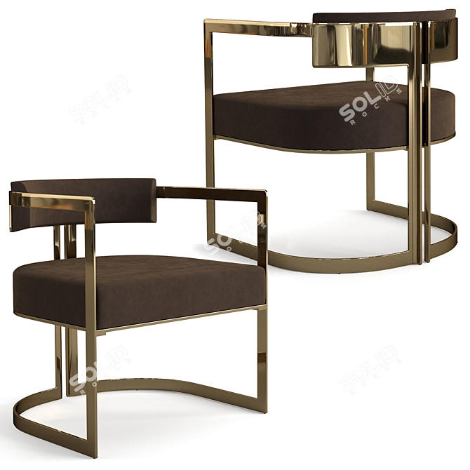 Elegant Fendi Casa Brigitte Armchair 3D model image 3