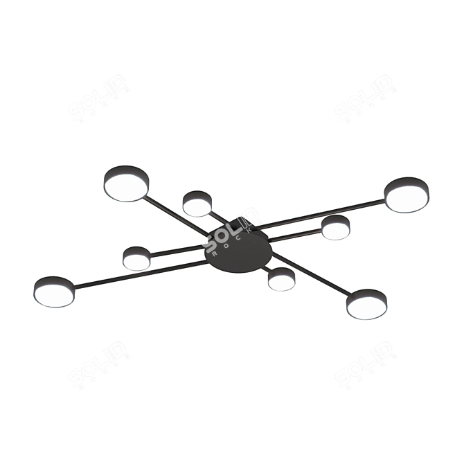 Polar Lights Ceiling Chandelier: Sleek Black Design 3D model image 1