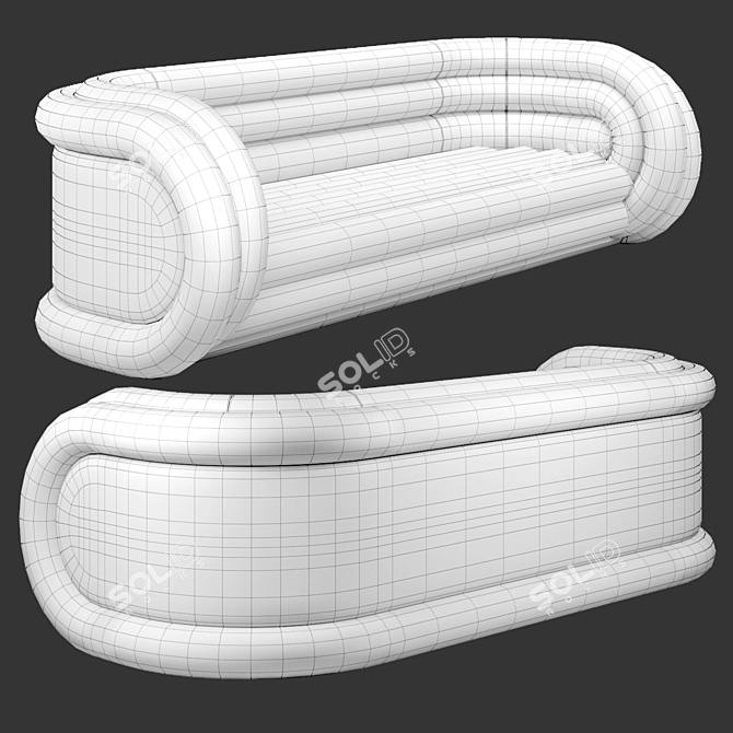  Sleek Modern Aluminum Tube Sofa 3D model image 5