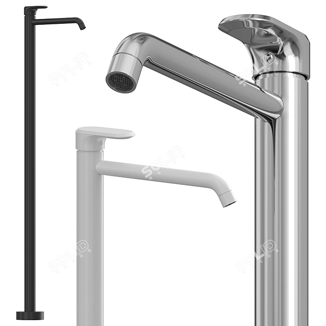 Modern Floor-mounted Single Lever Mixer - Cisal Lineaviva 3D model image 1