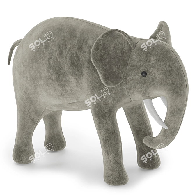 Cuddly Elephant: Interior Decoration & Toy 3D model image 1