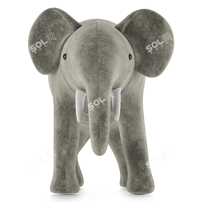 Cuddly Elephant: Interior Decoration & Toy 3D model image 3