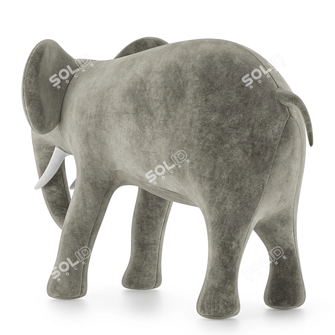 Cuddly Elephant: Interior Decoration & Toy 3D model image 4