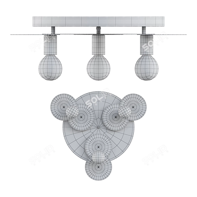 Sleek ANSEL 3 Pendant Lamp 3D model image 2