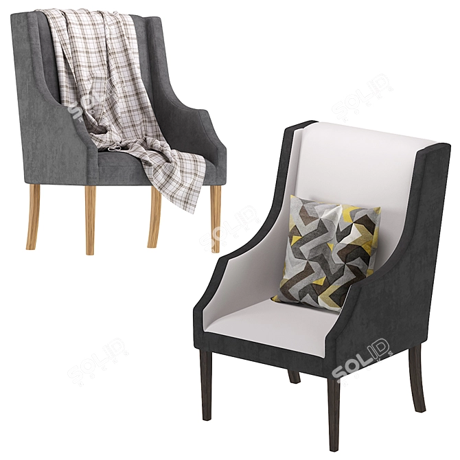 Cozy Comfort: Coco Republic Morton Reading Chair 3D model image 2