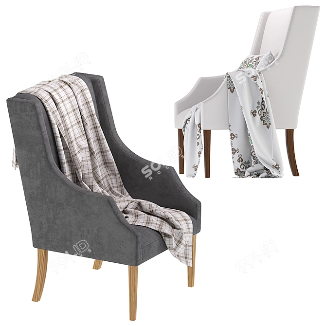 Cozy Comfort: Coco Republic Morton Reading Chair 3D model image 3