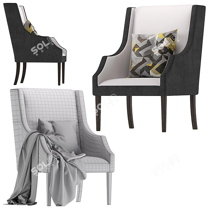 Cozy Comfort: Coco Republic Morton Reading Chair 3D model image 5