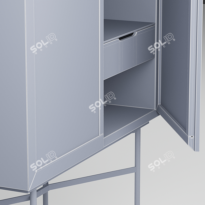 Modern Anthracite Glass Cabinet 3D model image 5