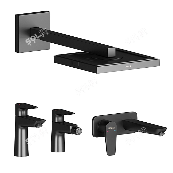 Luxury Bathroom Set: Hansgrohe and Axor 3D model image 5