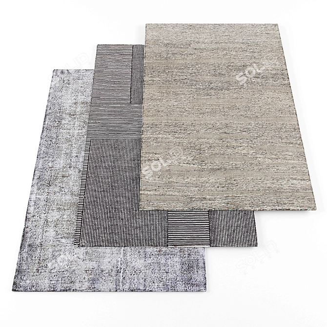 High Resolution Random Rugs Set 3D model image 1