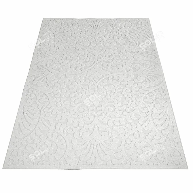 Farmhouse Scrollwork Rug: High-low, Stain Resistant 3D model image 2