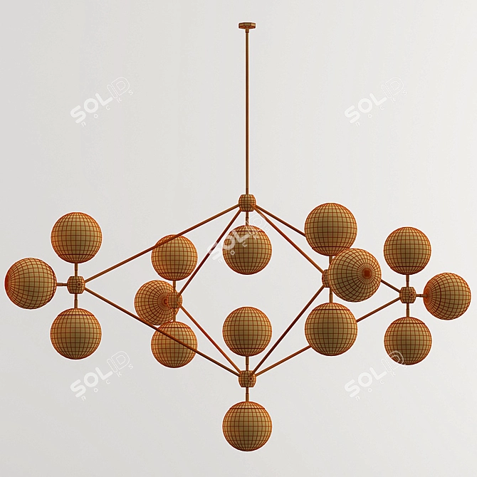 Modo 15-Globe Pendant Light 3D model image 2