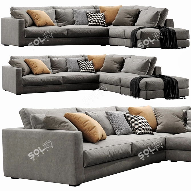 Modern Linteloo Mauro Sectional: Luxurious Comfort 3D model image 2