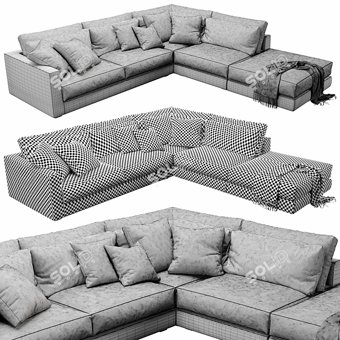 Modern Linteloo Mauro Sectional: Luxurious Comfort 3D model image 5