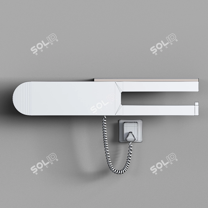 Sleek Towel Rail with Shelf 3D model image 6