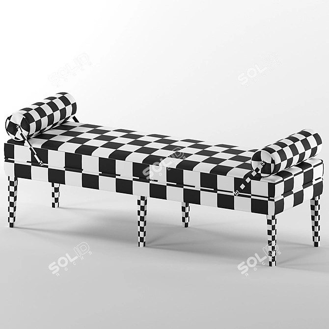Elegant Upholstered Couch 3D model image 4