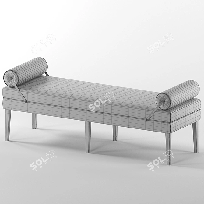 Elegant Upholstered Couch 3D model image 5