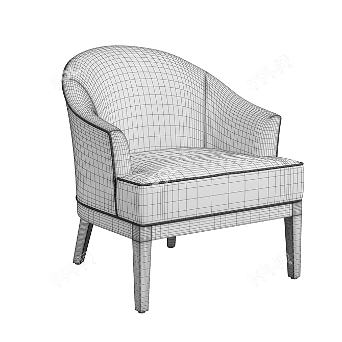 Retro Style Barrel Chair 3D model image 3